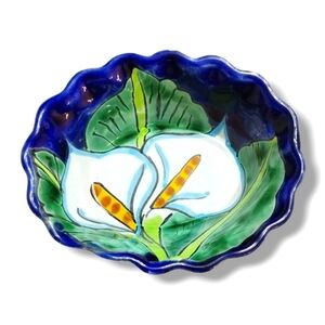 Handmade Talavera Calla Lily Bowl | Mexican Pottery | Hand Painted